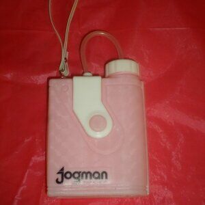 JOGMAN water bottle with tuck-away straw & hand-strap, 12 oz. plastic